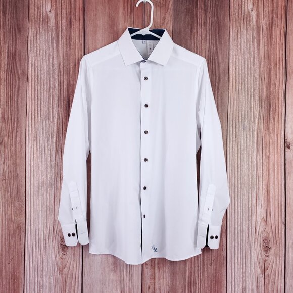 State & Liberty Shirt Small The Springer Limited Edition White with Navy Accents - Picture 2 of 14